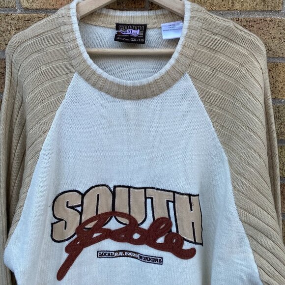 Vintage 90s Y2K South Pole Jeans Sweater Knitwear Long Sleeve XXL Embroidered - Picture 3 of 9